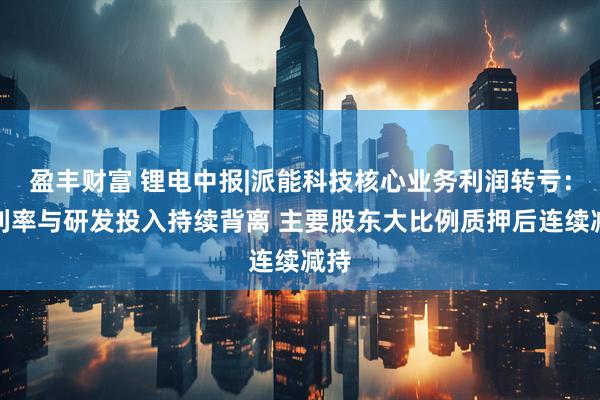 盈丰财富 锂电中报|派能科技核心业务利润转亏：毛利率与研发投入持续背离 主要股东大比例质押后连续减持
